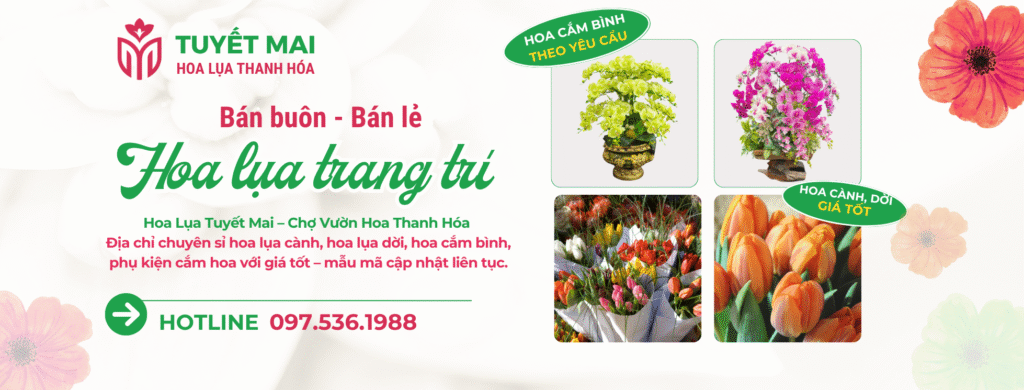 Lấy sỉ hoa lụa trang trí ở đâu Thanh Hóa? – Hoa Lụa Tuyết Mai Chợ Vườn Hoa