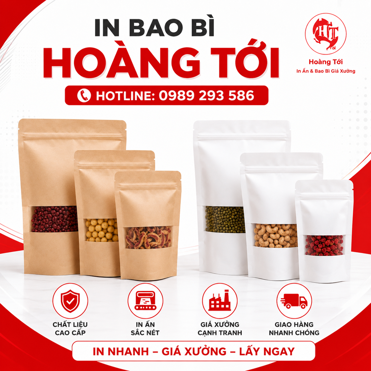 Bao Bì Hoàng Tới - In Bao Bì Túi Zip Nhanh Lấy Ngay Tại Hà Nội